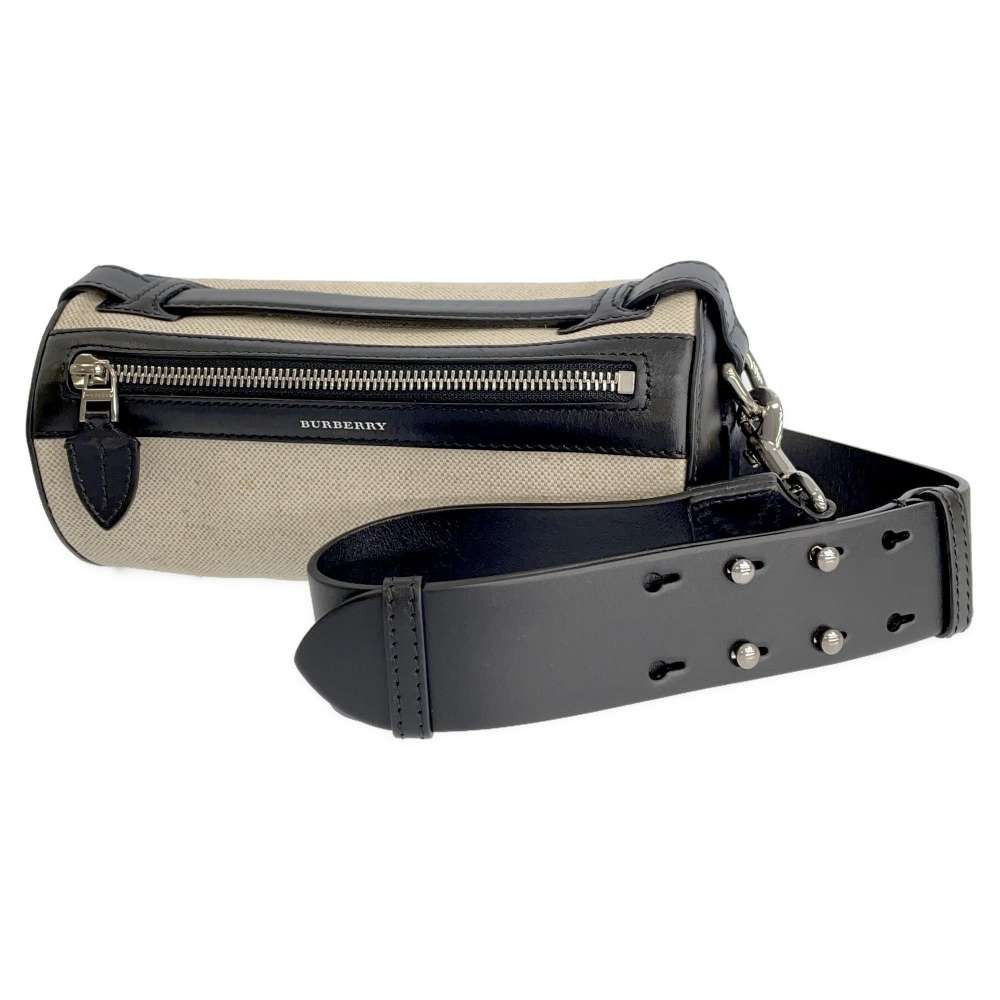 Burberry Shoulder Bag Canvas Leather Clutch Bag Black