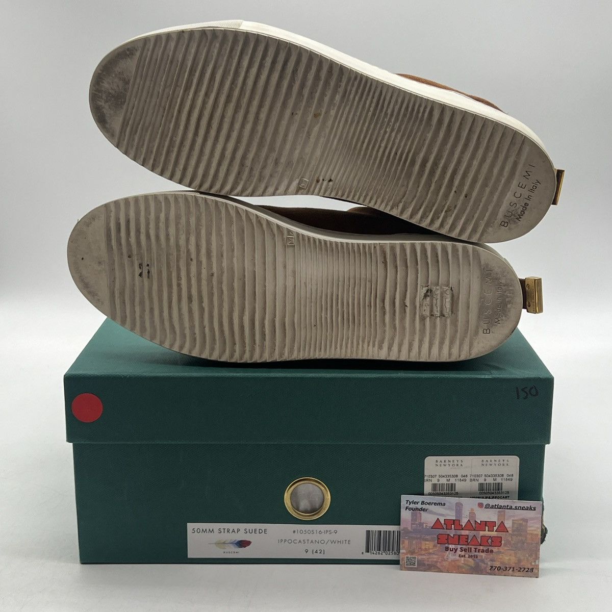Barneys New York Buscemi Brown Suede Gold Buckle Low Size US 9 / EU 42 - 9 Thumbnail