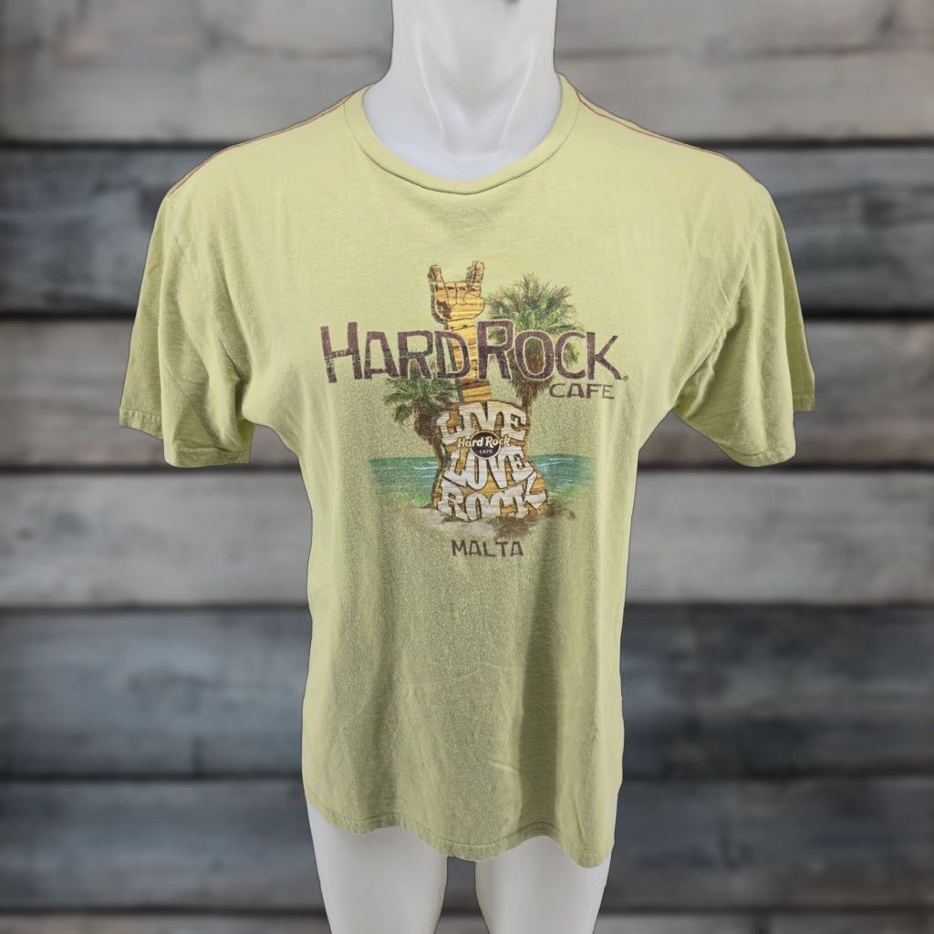 Hard Rock Cafe HARD ROCK CAFE Mens Malta Graphic T-Shirt Top L Green Size US L / EU 52-54 / 3 - 1 Thumbnail