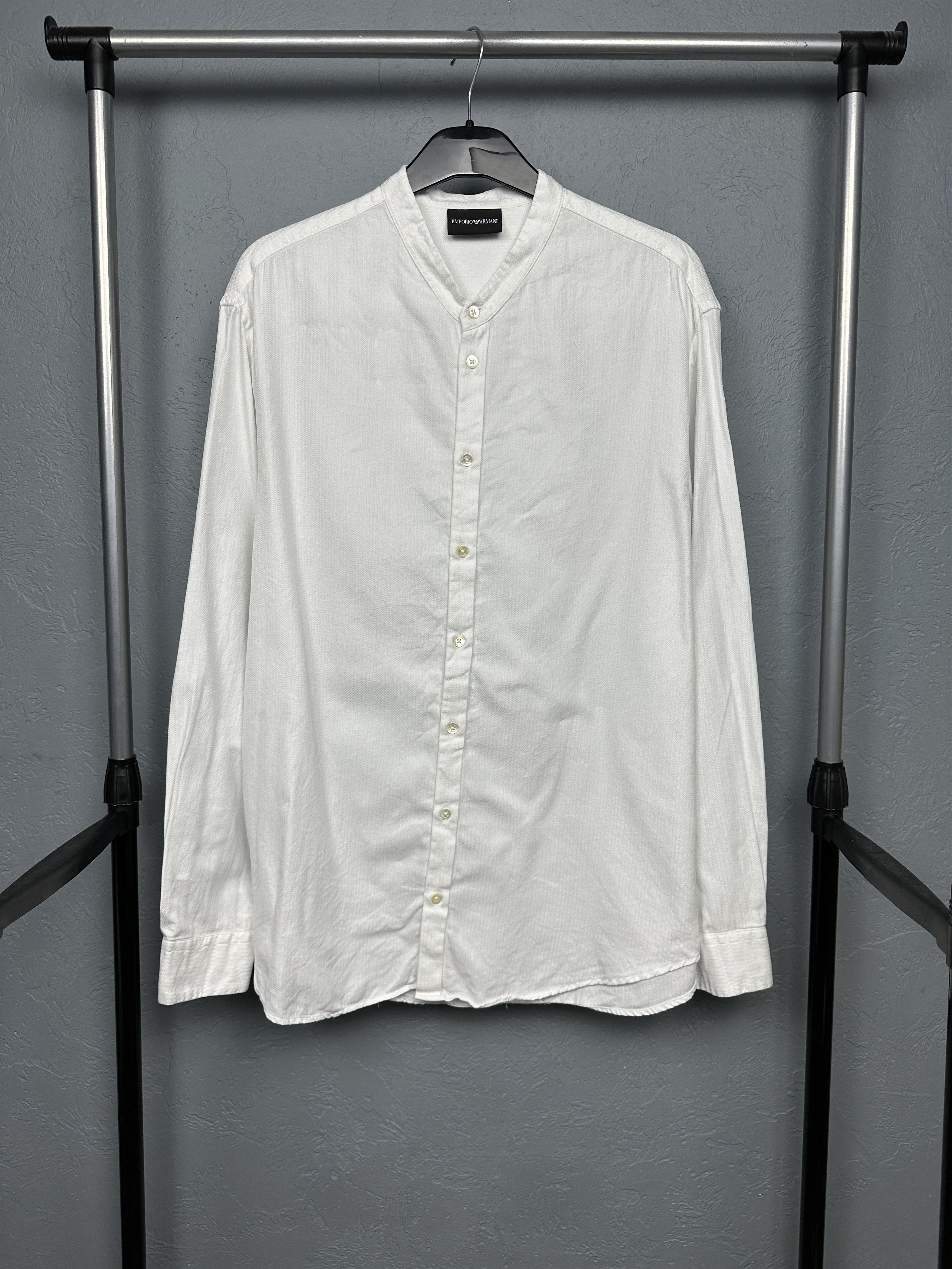 Emporio Armani Emporio Armani Mens Long Sleeve Collarless Shirt Size US L / EU 52-54 / 3 - 1 Thumbnail