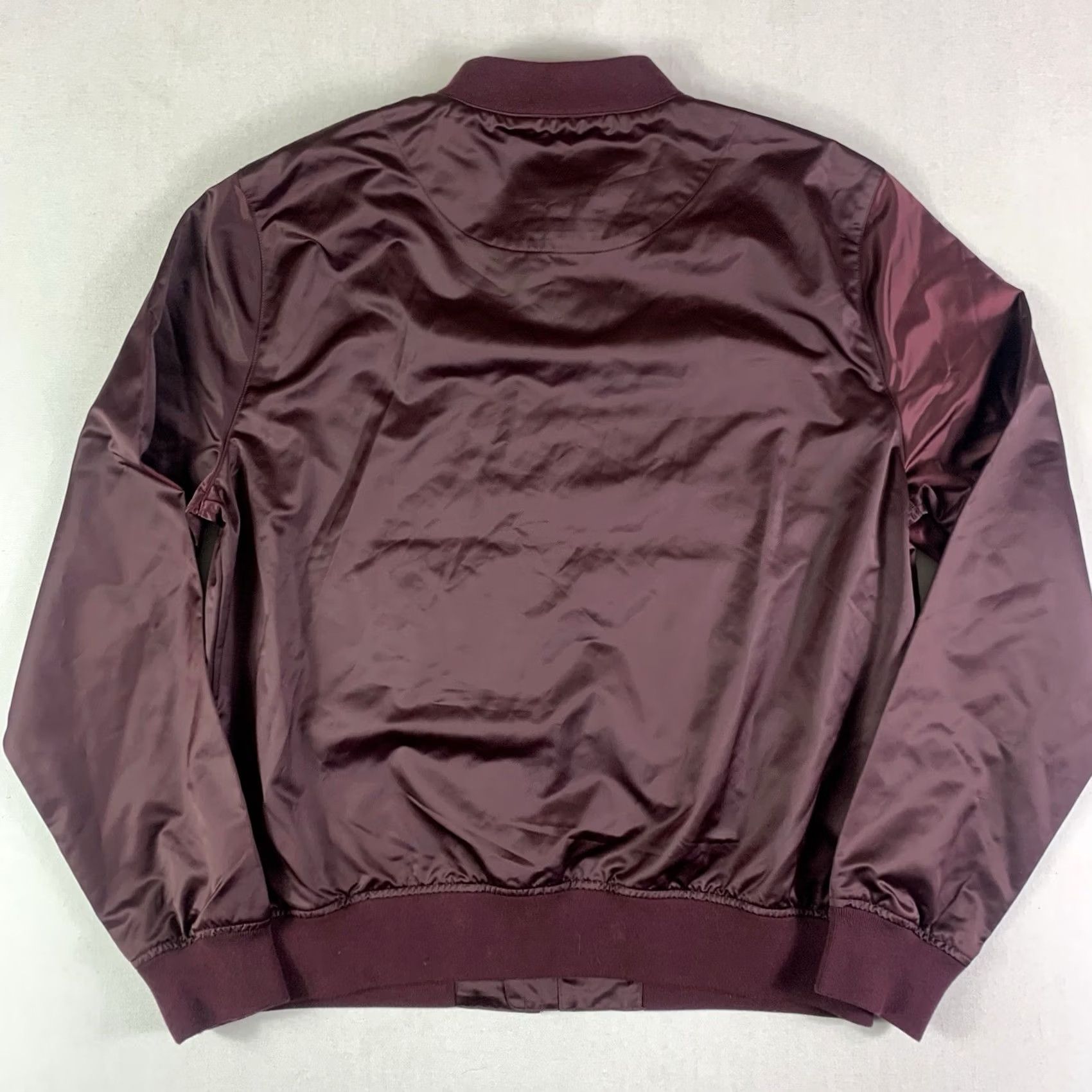 Bonobos Bonobos Jacket Mens Large Red Satin Bomber Slim Fit Lined Full Zip Lightweight Jacket Size US L / EU 52-54 / 3 - 5 Thumbnail