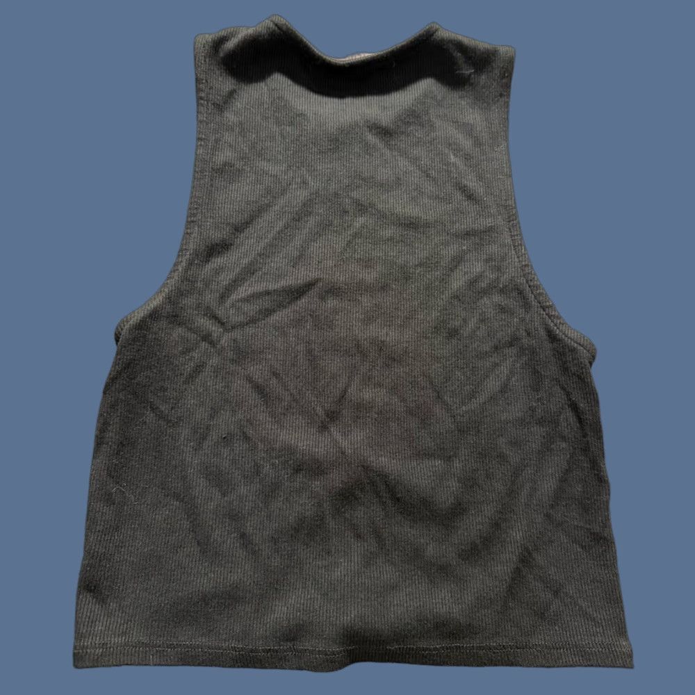 Joah Brown Tank Black Ribbed Corded Front Cropped Size S/M Women Tank
