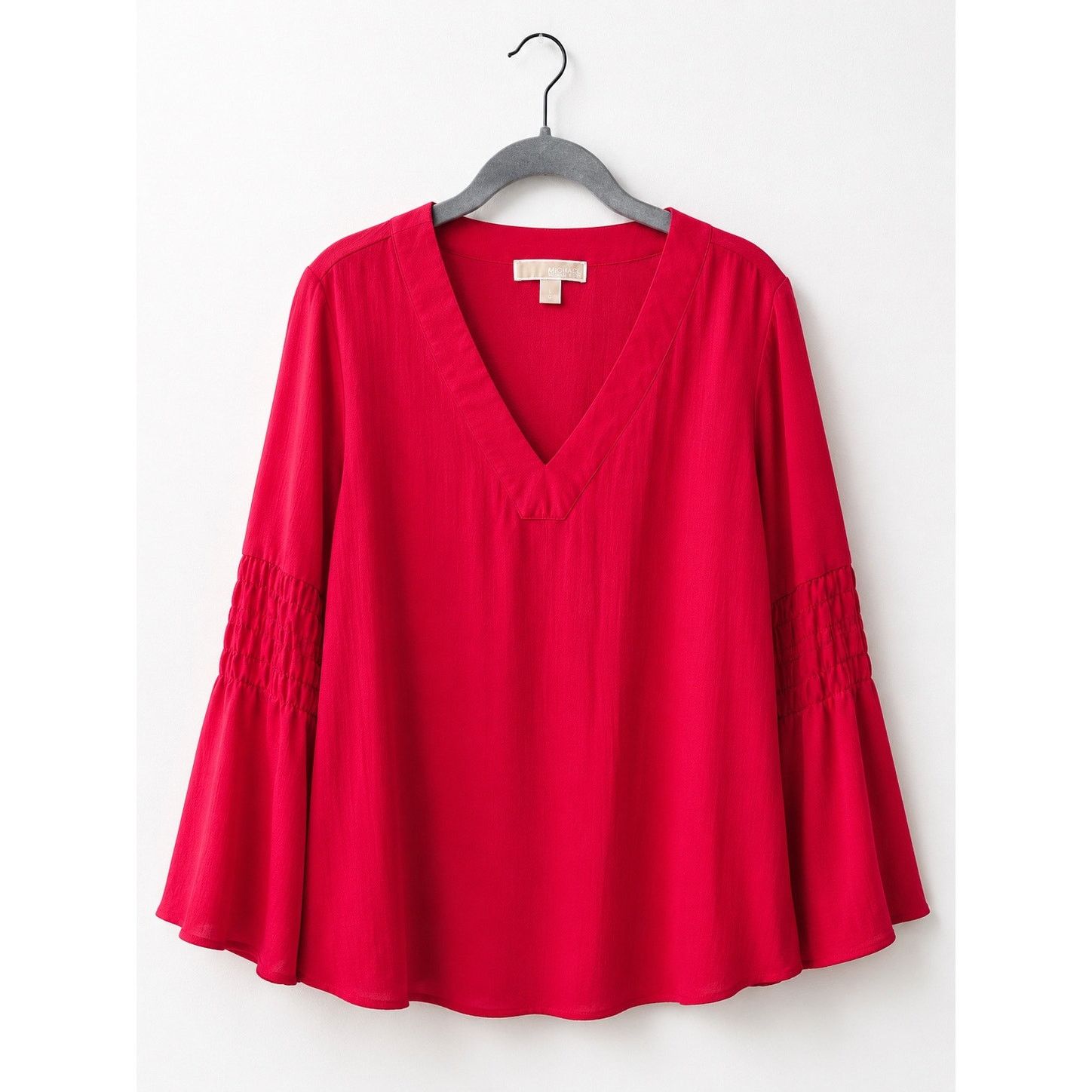 Michael Kors Michael Kors Red V-Neck Blouse Womens Large Long Sleeve Size L / US 10 / IT 46 - 2 Thumbnail
