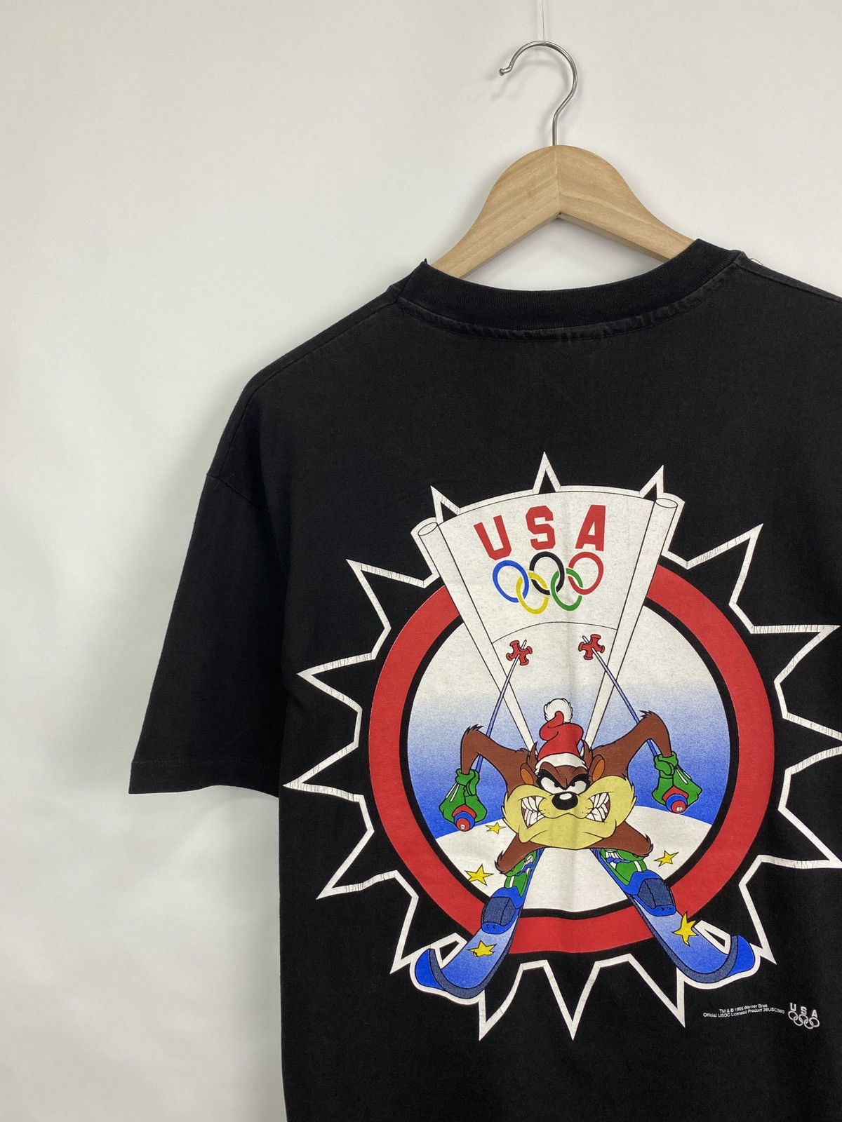 Hanes 🇺🇸 Vintage 1995 Taz Warner Bros Olympic USA Retro T-Shirt Y2K Size US L / EU 52-54 / 3 - 2 Thumbnail