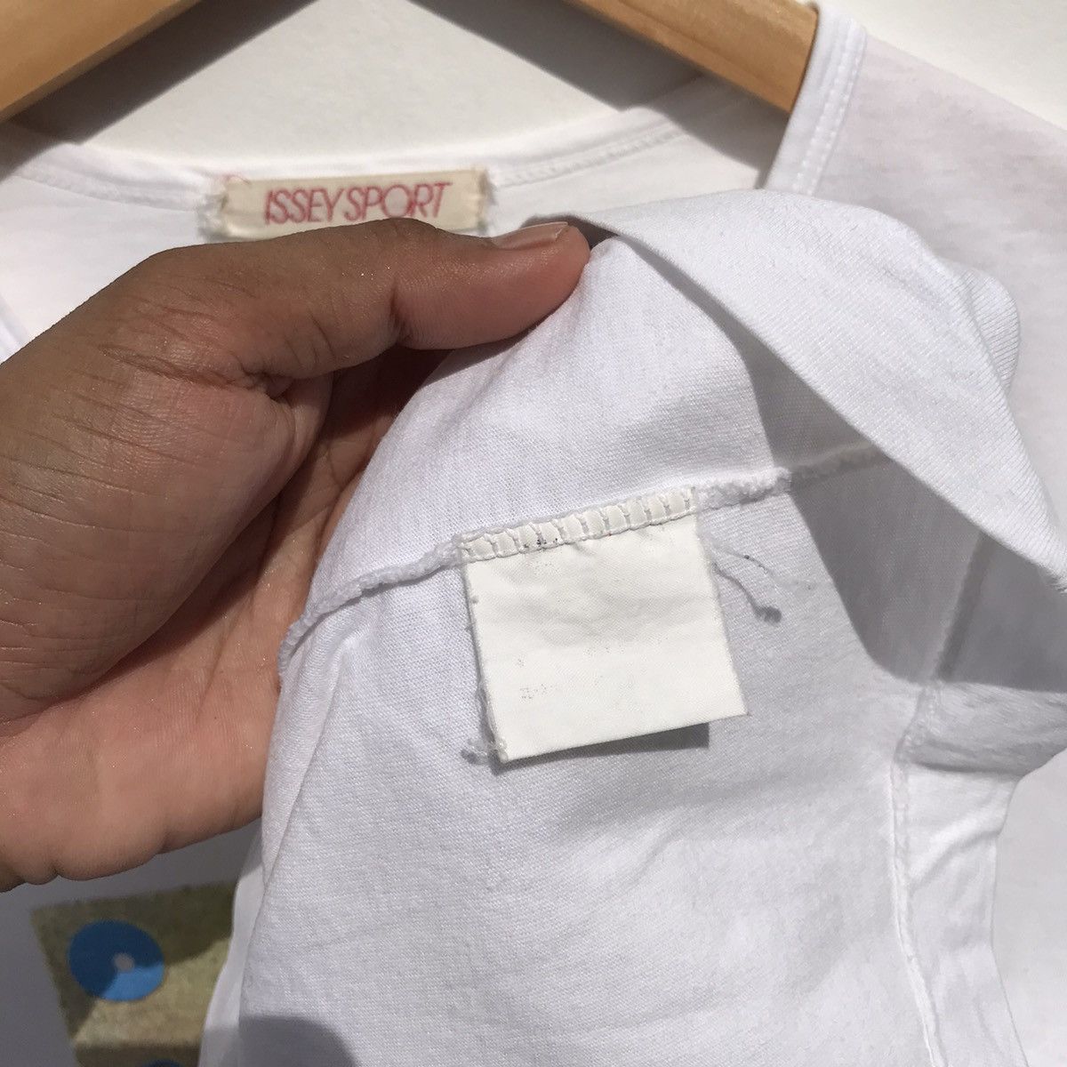 Issey Miyake Vintage 80s Issey Sport V-Neck Tee Spellout Issey Miyake Size US S / EU 44-46 / 1 - 11 Thumbnail