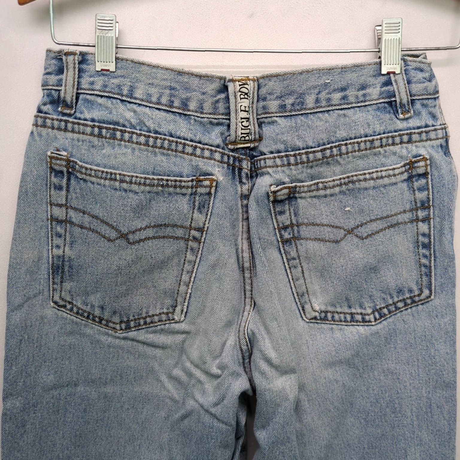 Bugle Boy VINTAGE Bugle Boy Jeans Mens 30x30 Blue Denim Tapered Leg BBC Light Wash Regular Mens jeans 90s Logo Distressed Comfort Pockets Size US 30 / EU 46 - 5 Thumbnail