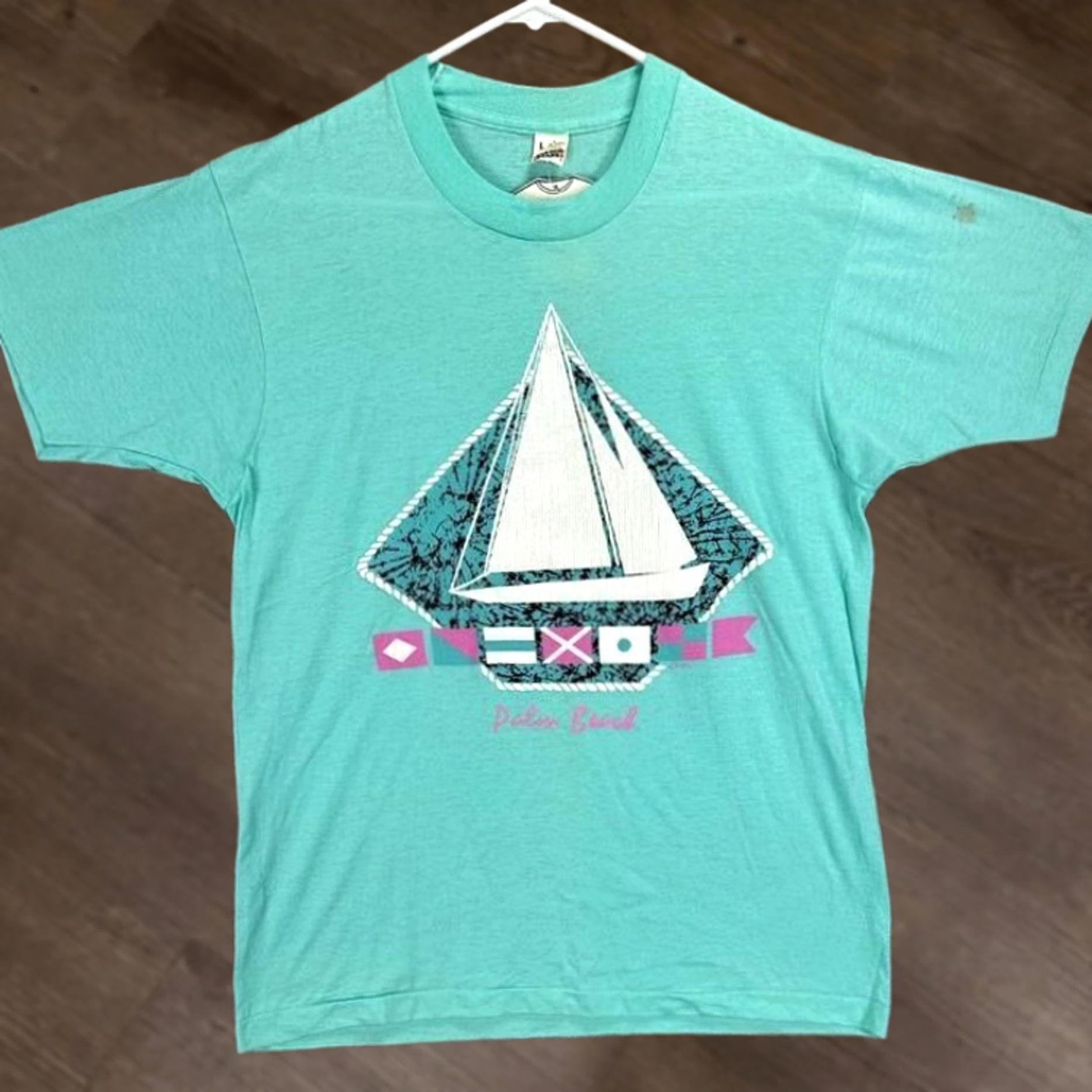 Vintage VINTAGE Screen Stars T-Shirt Mens Large Aqua Single Stitch Tee Made In USA NEW Size US L / EU 52-54 / 3 - 1 Thumbnail