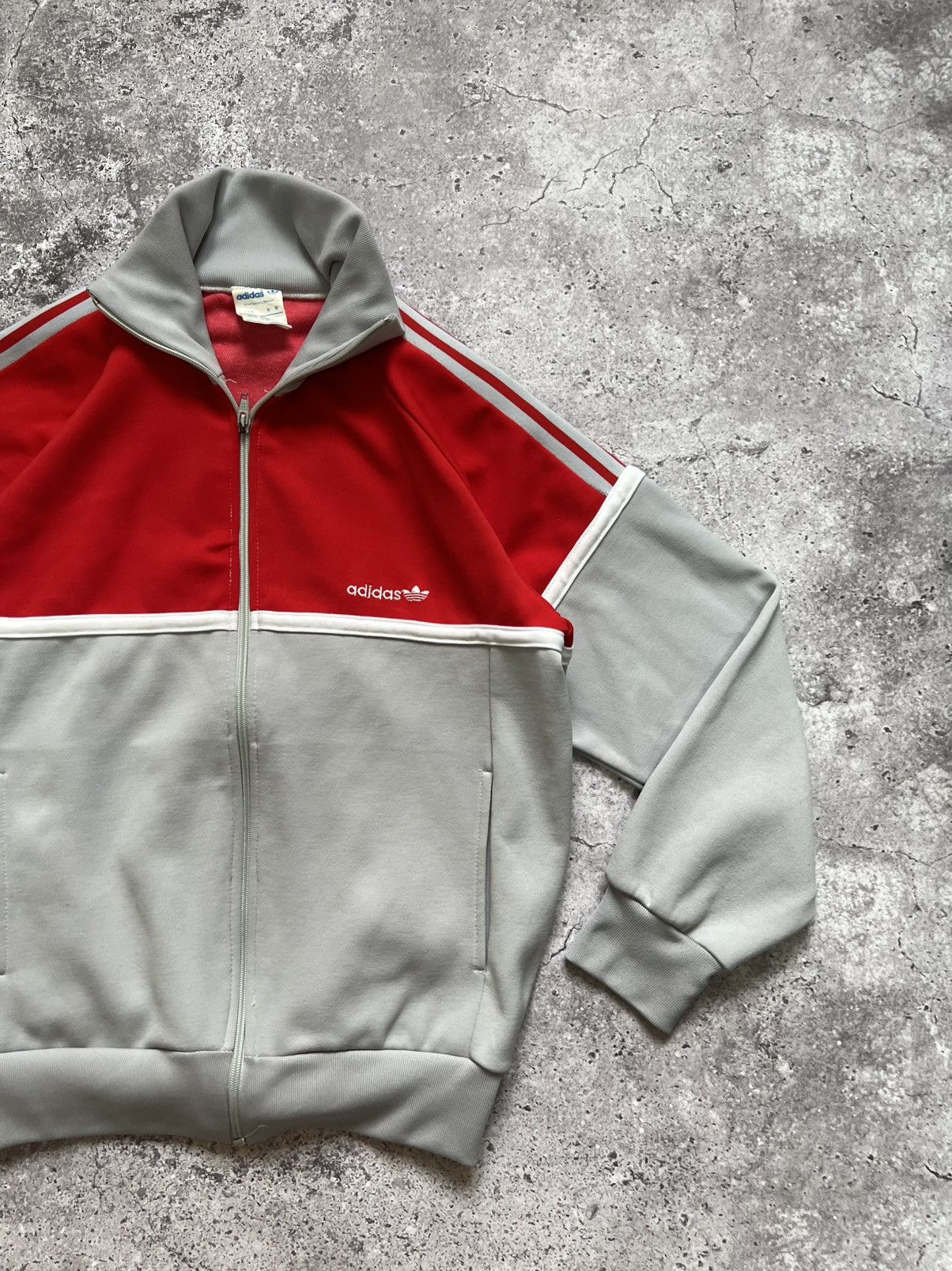 Adidas × Vintage Vintage 80s 90s Adidas Track Jacket Gray Red Small Men's Size US S / EU 44-46 / 1 - 3 Thumbnail