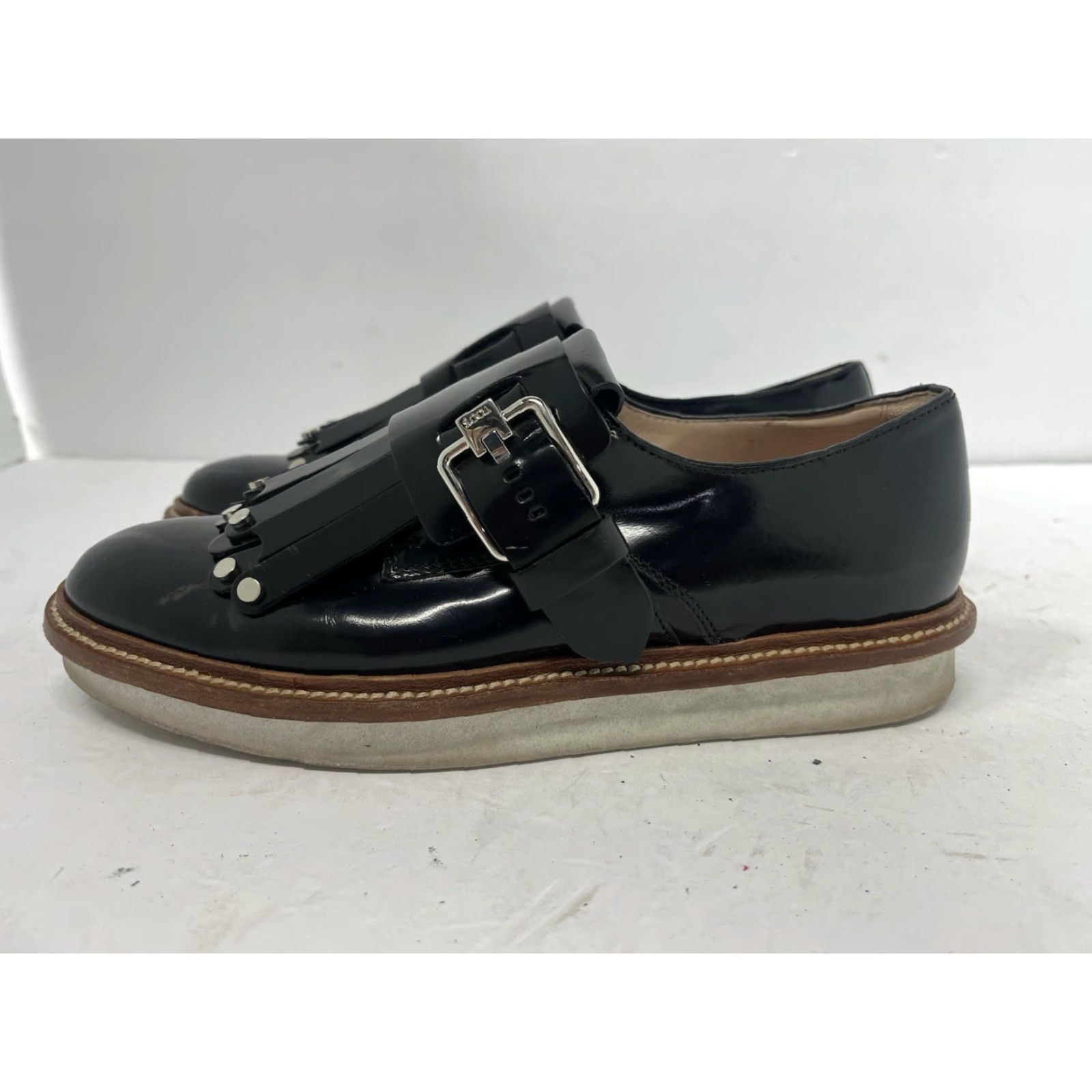 Vintage TOD'S Women’s Loafers Fringe Leather Black Made in Italy US 6 EU 36 Size US 6 / IT 36 - 4 Thumbnail