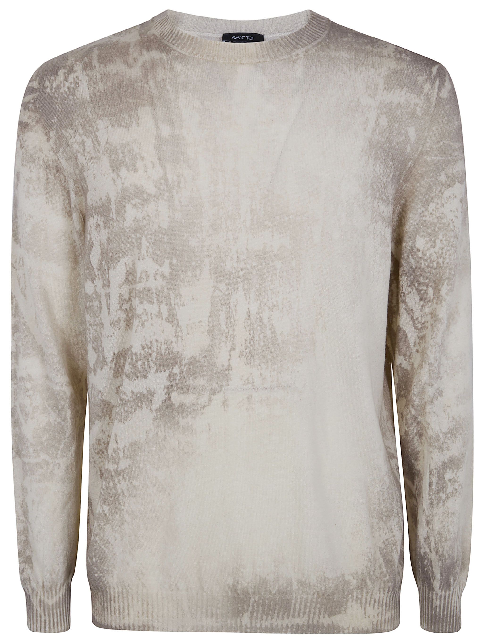 Avant Toi "SHELLEY" MARBLE EFFECT LIGHT CASHMERE REVERSIBLE ROUNDNECK PULLOVER Size US L / EU 52-54 / 3 - 1 Thumbnail