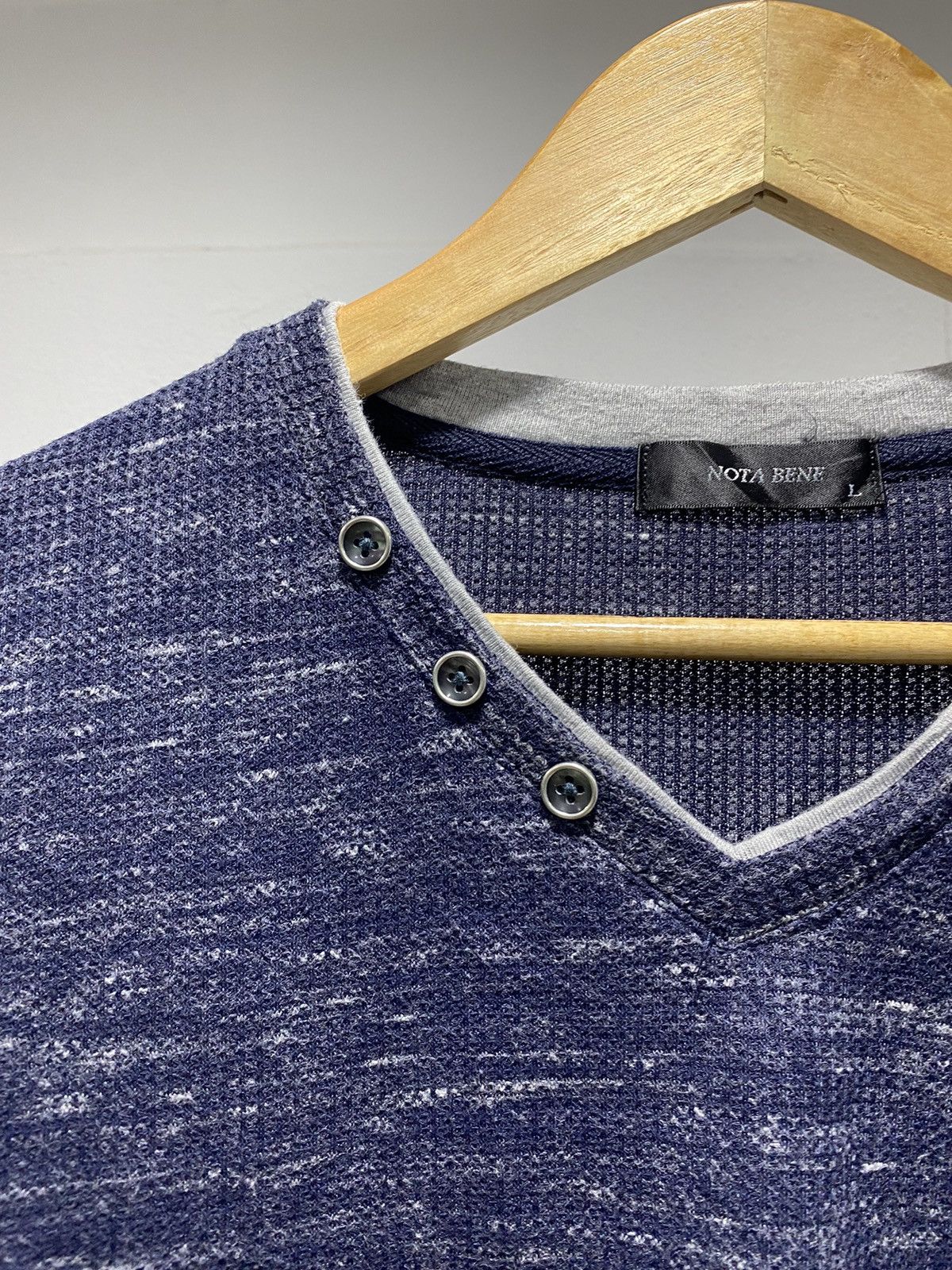Hysteric Glamour × Japanese Brand × Le Grande Bleu (L.G.B.) Sick☠️ Nota Bene Button Studded Knit Ls Tshirt Lgb Punk Size US M / EU 48-50 / 2 - 4 Thumbnail