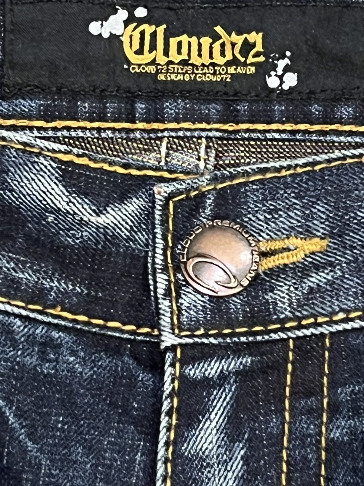 Red Clouds Collective Vintage CLOUD DENIM BigBold Embroidery Skull Jeans Karakuri Size US 32 / EU 48 - 8 Thumbnail