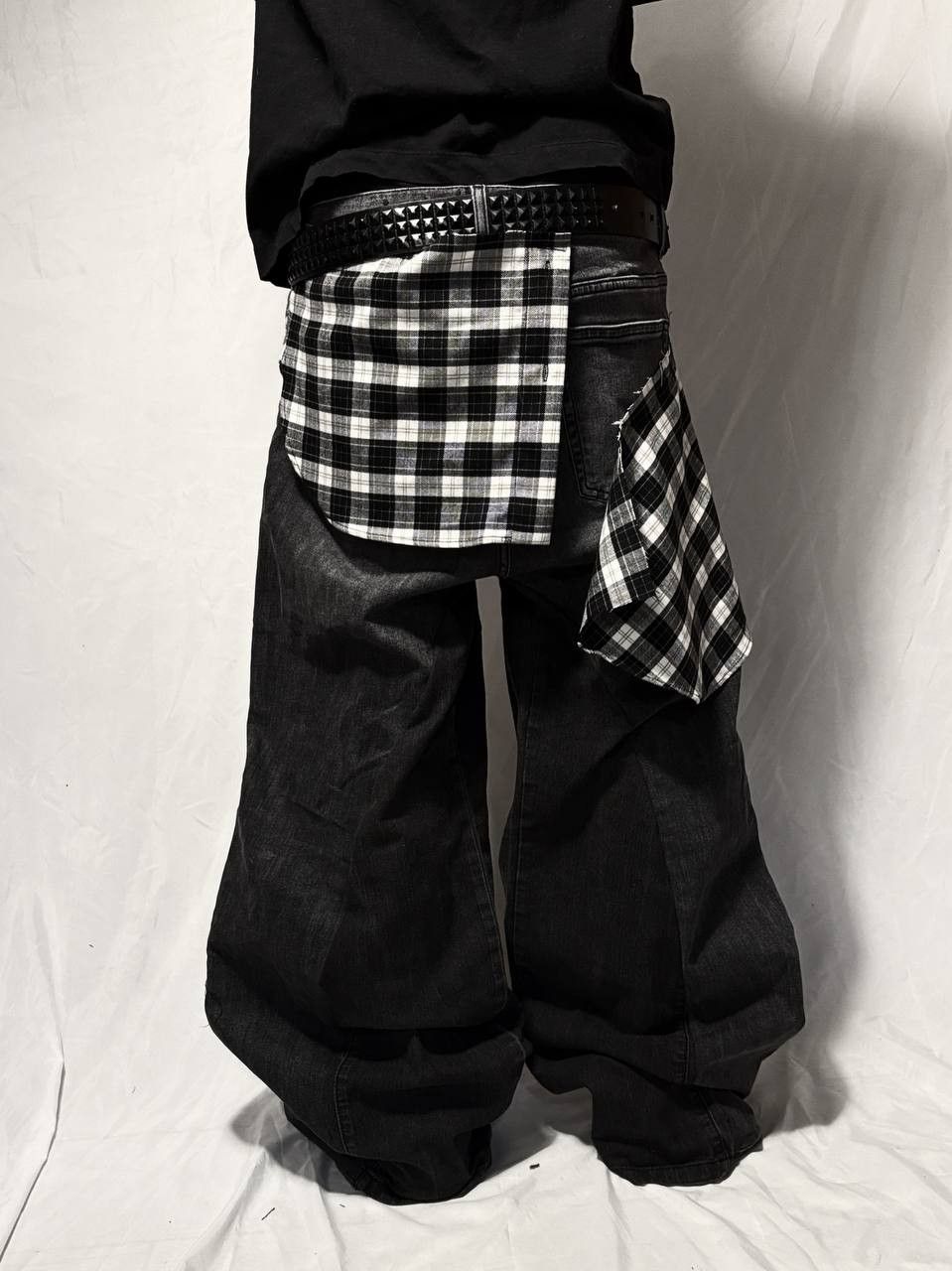 Japanese Brand Black Wide Leg Baggy – Handmade Streetwear Jeans Size US 36 / EU 52 - 3 Thumbnail