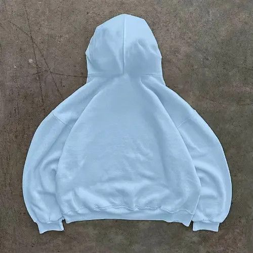 Designer × Handmade Hoodie Washed vintage blue cat print hoodie Size US L / EU 52-54 / 3 - 4 Thumbnail