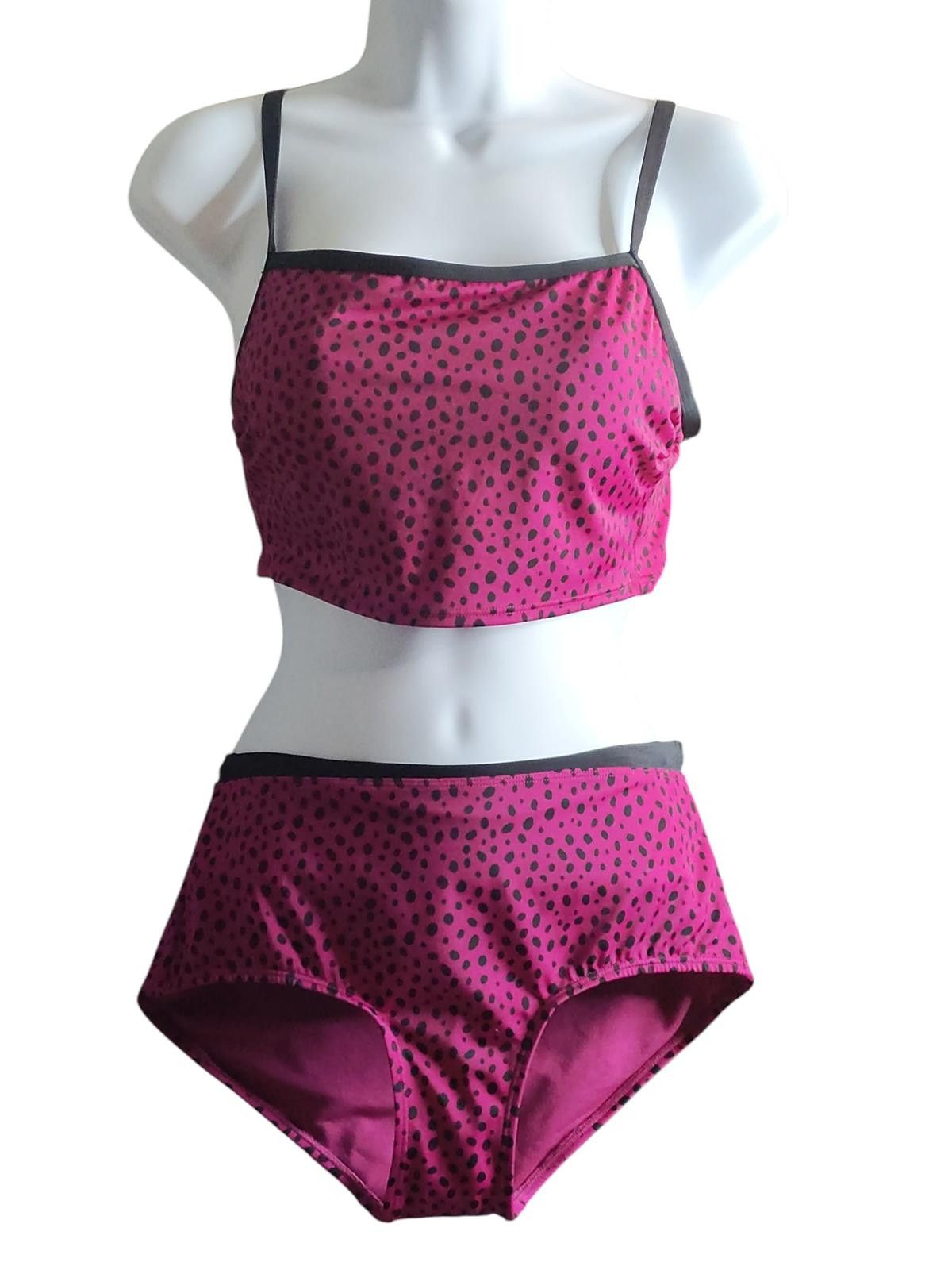 Designer All in Motion 2-Piece High-Waist Bikini Set - Purple w Black Size ONE SIZE - 3 Thumbnail