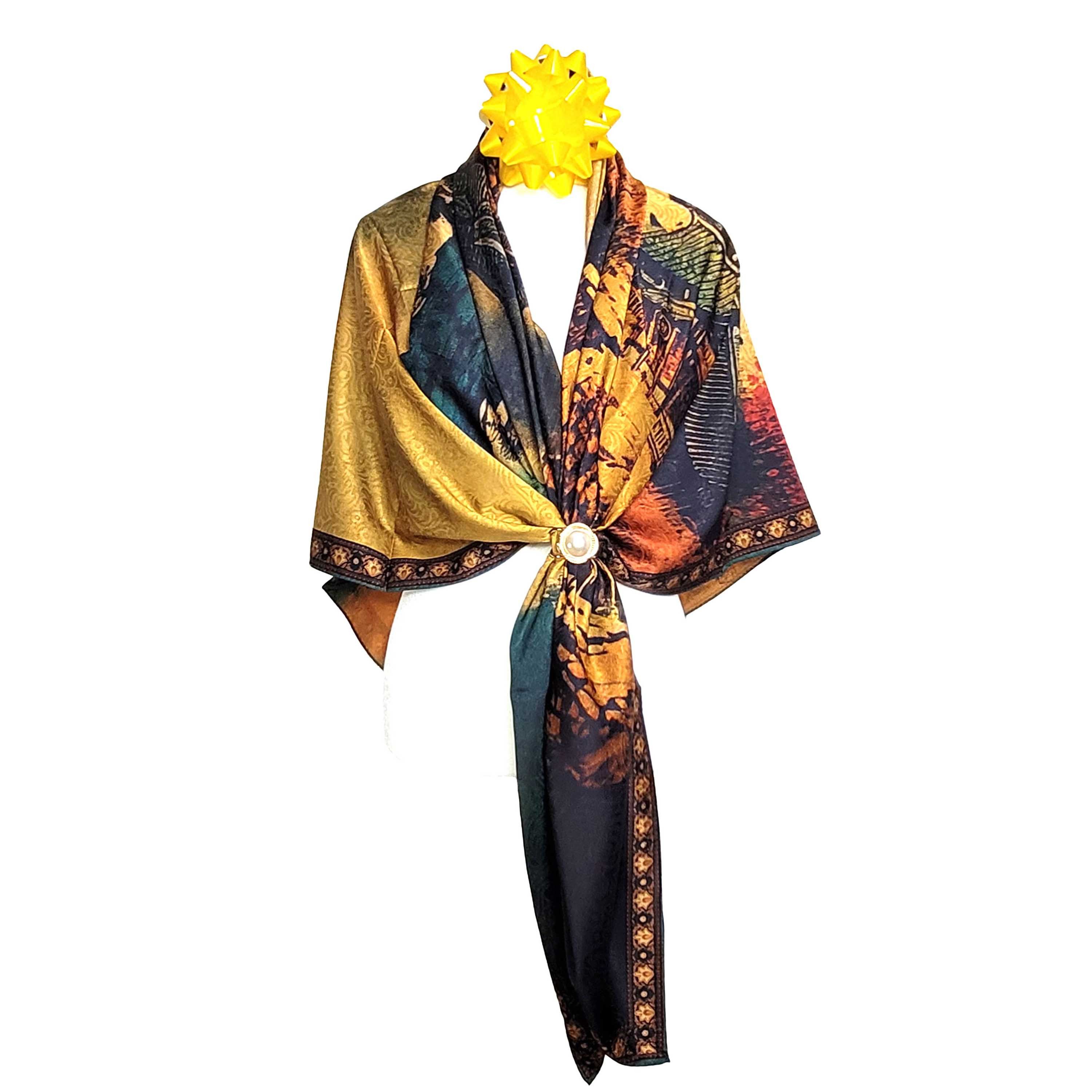 Other NWT Double Sided Silk Scarf 52"x52" Large Square Wrap 3216 Size ONE SIZE - 8 Thumbnail
