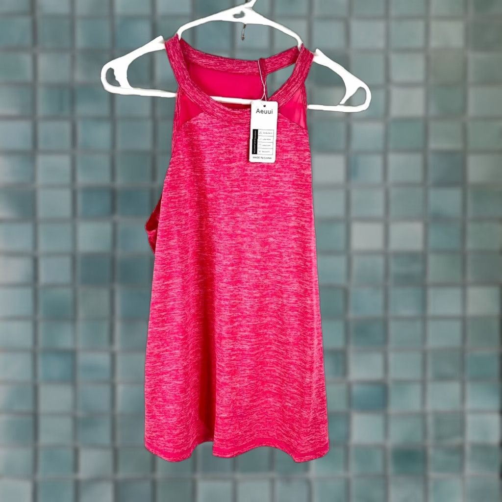Pinko Aeuui Sports Tank Top Womens XL Pink Heather Poly Spandex Size XL / US 12-14 / IT 48-50 - 1 Thumbnail