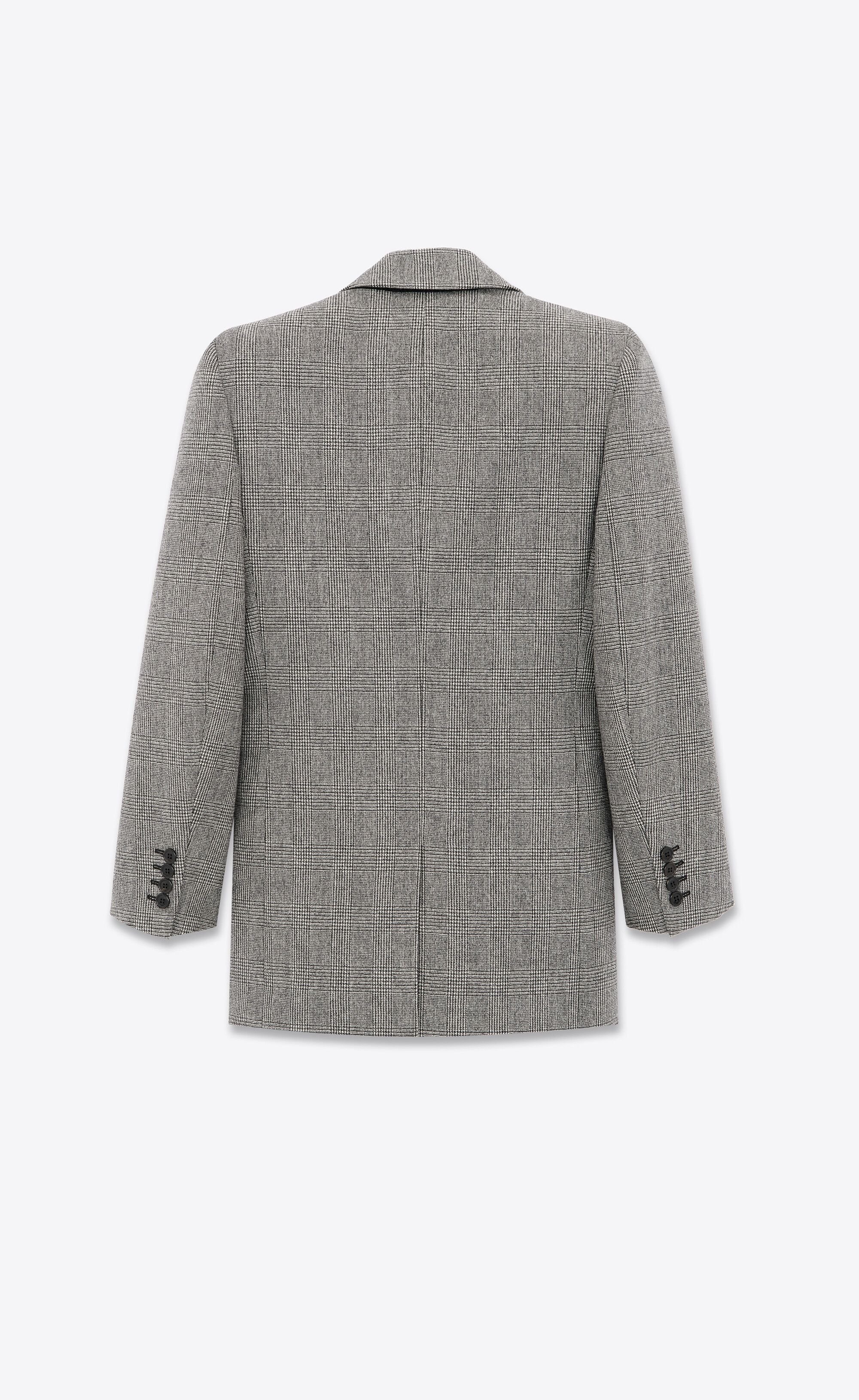 Saint Laurent Paris o1s1wg110225 758058 Jacket in Prince Of Wales Flannel Size XS / US 0-2 / IT 36-38 - 2 Thumbnail