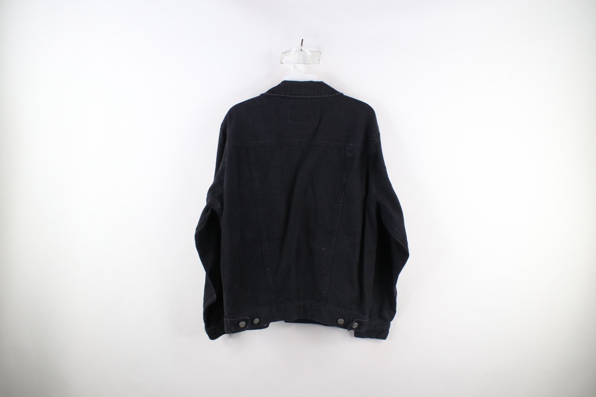 Vintage Vintage 90s Streetwear Faded Denim Jean Trucker Jacket Black Size US S / EU 44-46 / 1 - 10 Thumbnail
