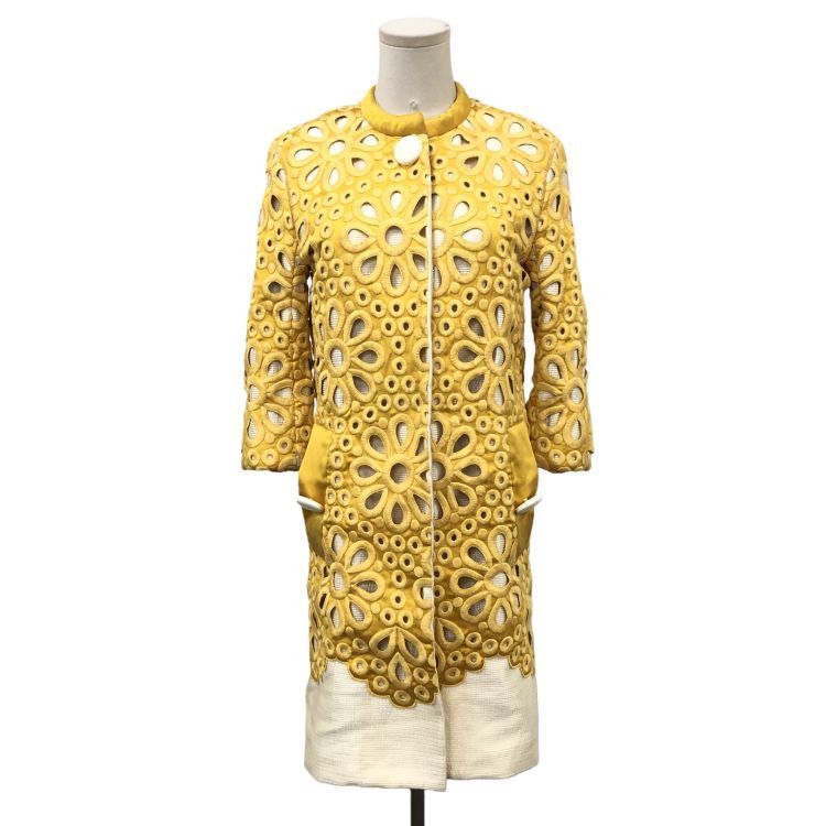 Louis Vuitton Louis Vuitton Yellow Floral Eyelet Coat Size 36 Size XS / US 0-2 / IT 36-38 - 1 Thumbnail