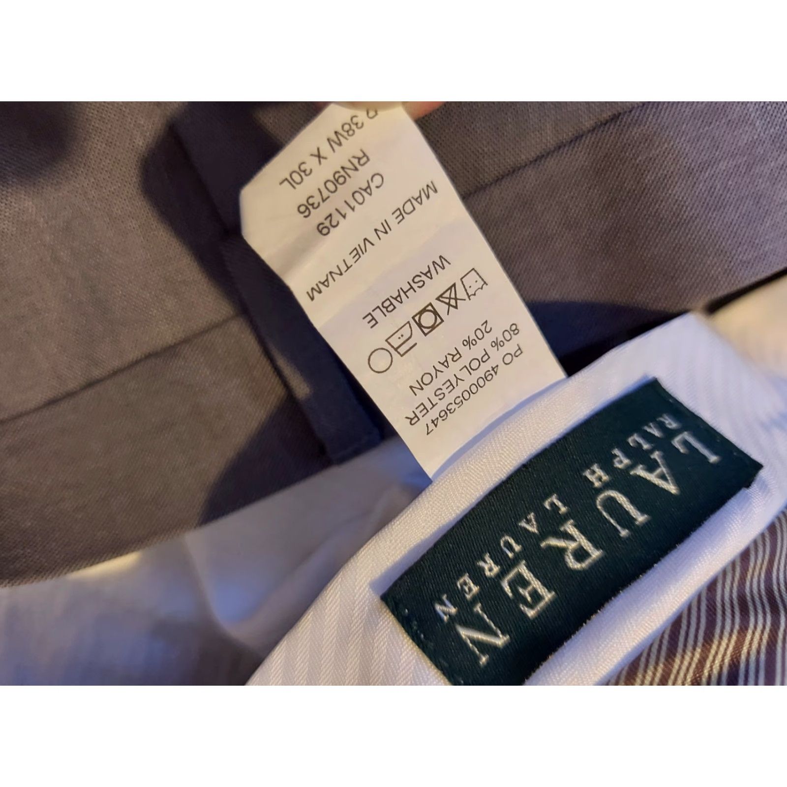 Polo Ralph Lauren Polo Ralph Lauren Dress Pants 38x30 Gray Slacks Khaki Flat Front Men Dress Pants Mens Straight Leg Pants Size US M / EU 48-50 / 2 - 5 Thumbnail