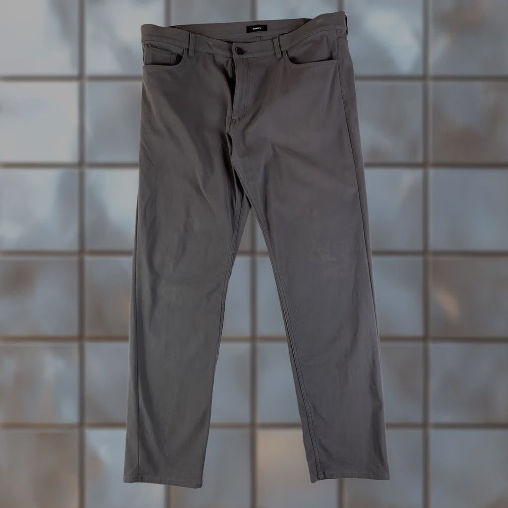 Theory THEORY Neoteric Raffi Twill Pants Mens 38 Gray Flat 38x31 Chino 5-Pocket Regular Tapered Rise Mid Inseam 32 Stocked Flexible Size US 38 / EU 54 - 1 Thumbnail
