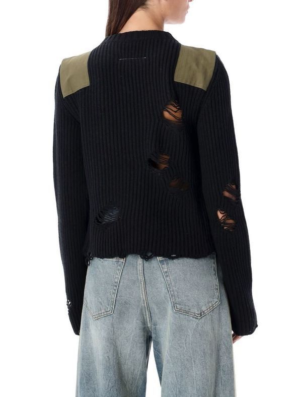 Maison Margiela !DS! SS23 Maison Margiela Distressed Black Knitted Sweater Size XXL / US 16-18 / IT 52-54 - 3 Thumbnail
