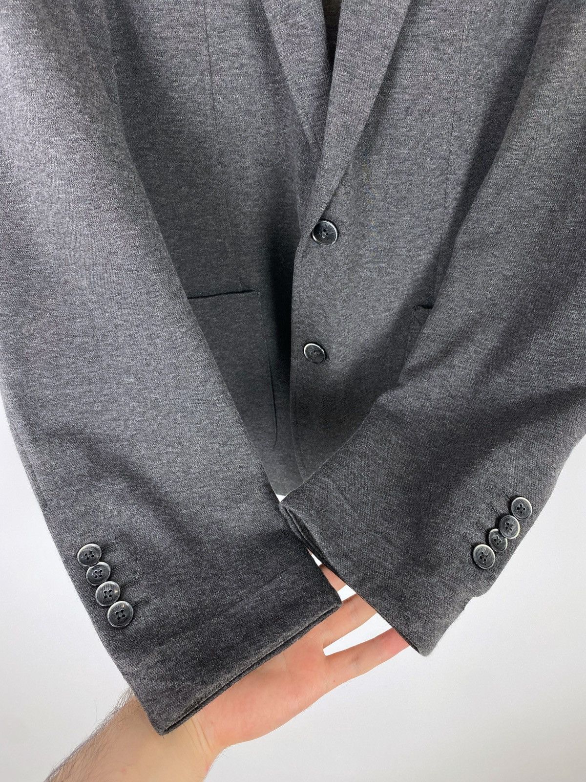 Hackett Hackett Piquet Jersey Gray Two Button Blazer Jacket Size US M / EU 48-50 / 2 - 6 Thumbnail