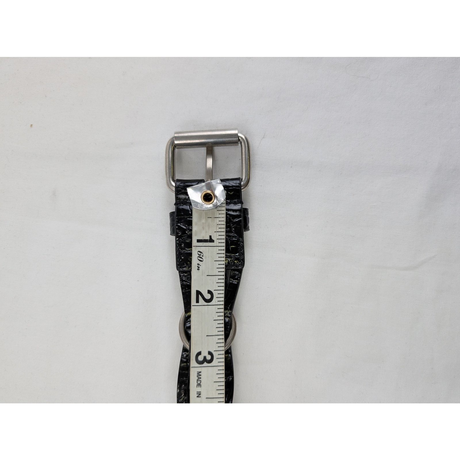Saint Laurent Paris o1rshd1 Q:2 / Size:100/ Motorcycle Buckle Braided Belt Size 40 - 11 Thumbnail