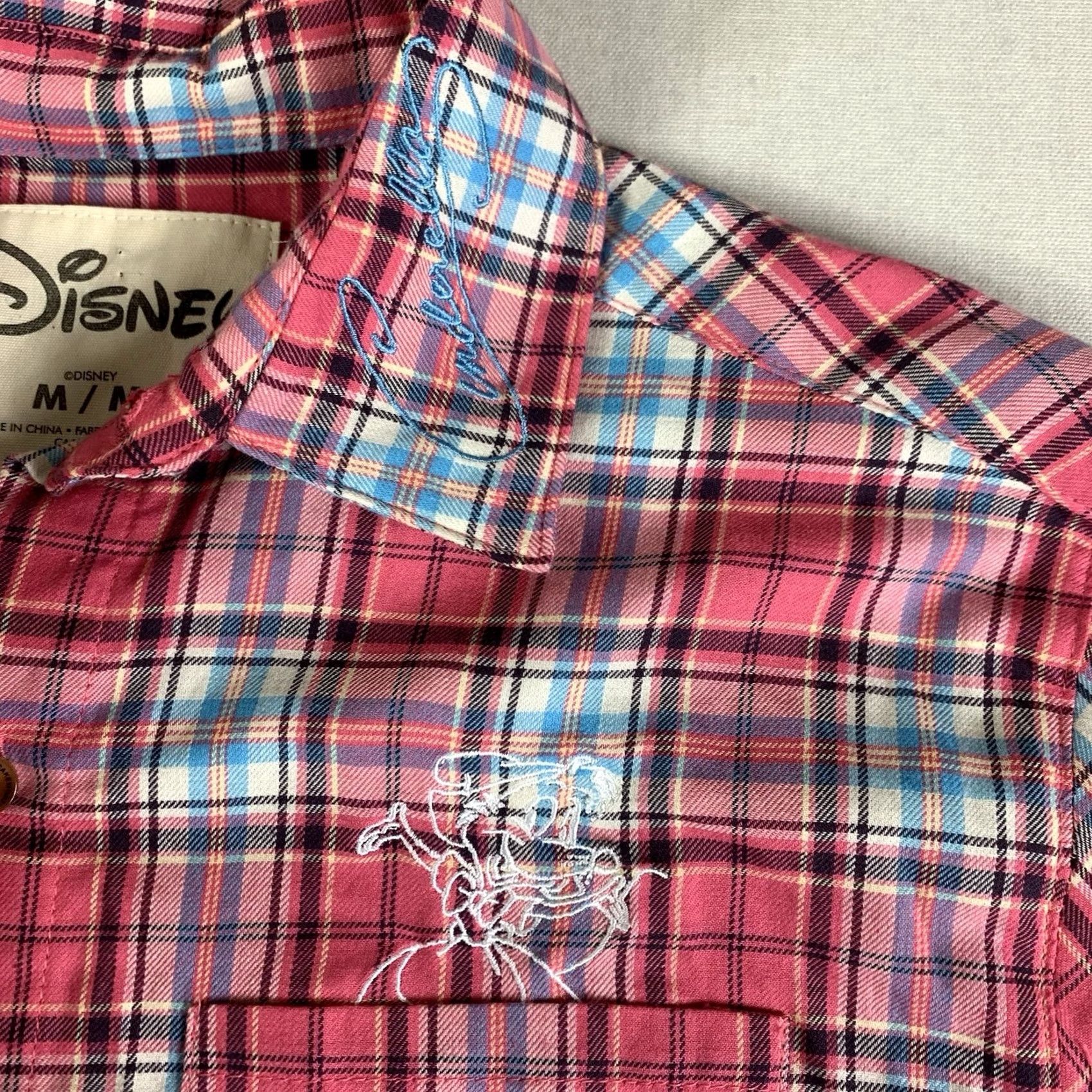 Disney VINTAGE Cakeworthy Disney Plaid Shirt Womens Medium Pink Button-Up Long Sleeve Cotton Flannel Disney Princess Outdoor Regular Womens Theme 90s Size M / US 6-8 / IT 42-44 - 4 Thumbnail