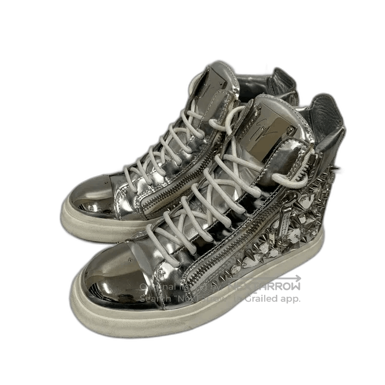 Giuseppe Zanotti Giuseppe Zanotti Silver Studded High. Size US 6 / IT 36 - 1 Thumbnail