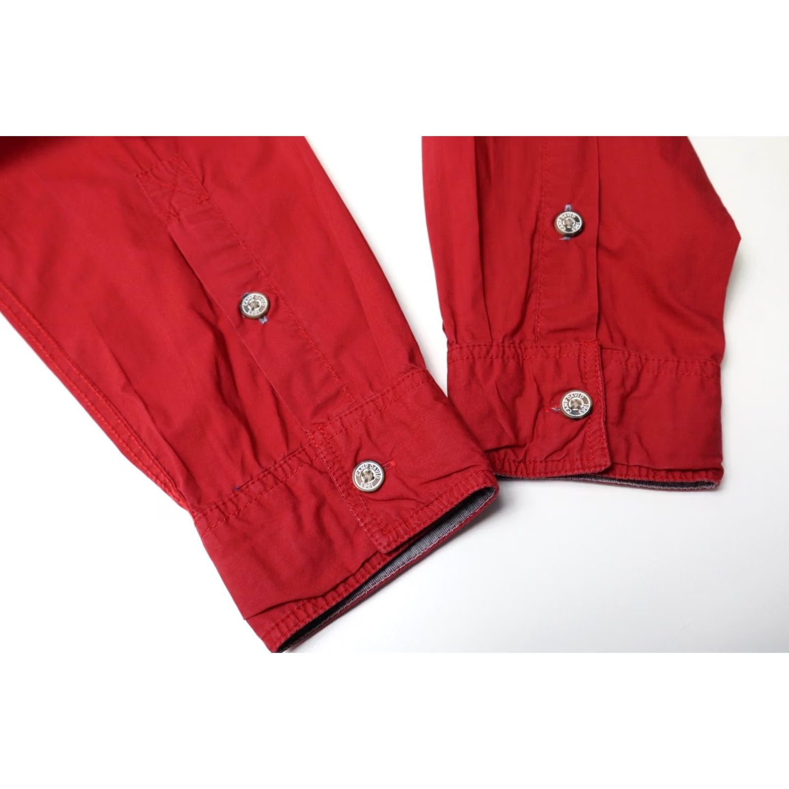 Vintage CAMP DAVID Regular Fit Shirt Men's MEDIUM Long Sleeve Button-Up Red Size US M / EU 48-50 / 2 - 7 Thumbnail