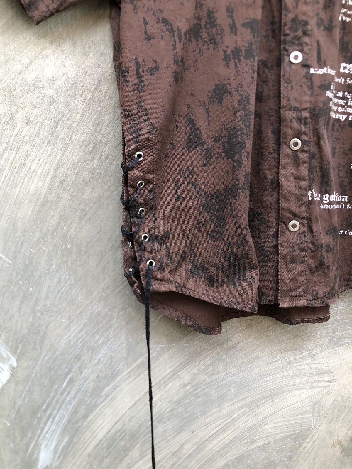 If Six Was Nine × Japanese Brand × Le Grande Bleu (L.G.B.) Y2K Slash Number Poem Button Up Shirt Size US L / EU 52-54 / 3 - 4 Thumbnail