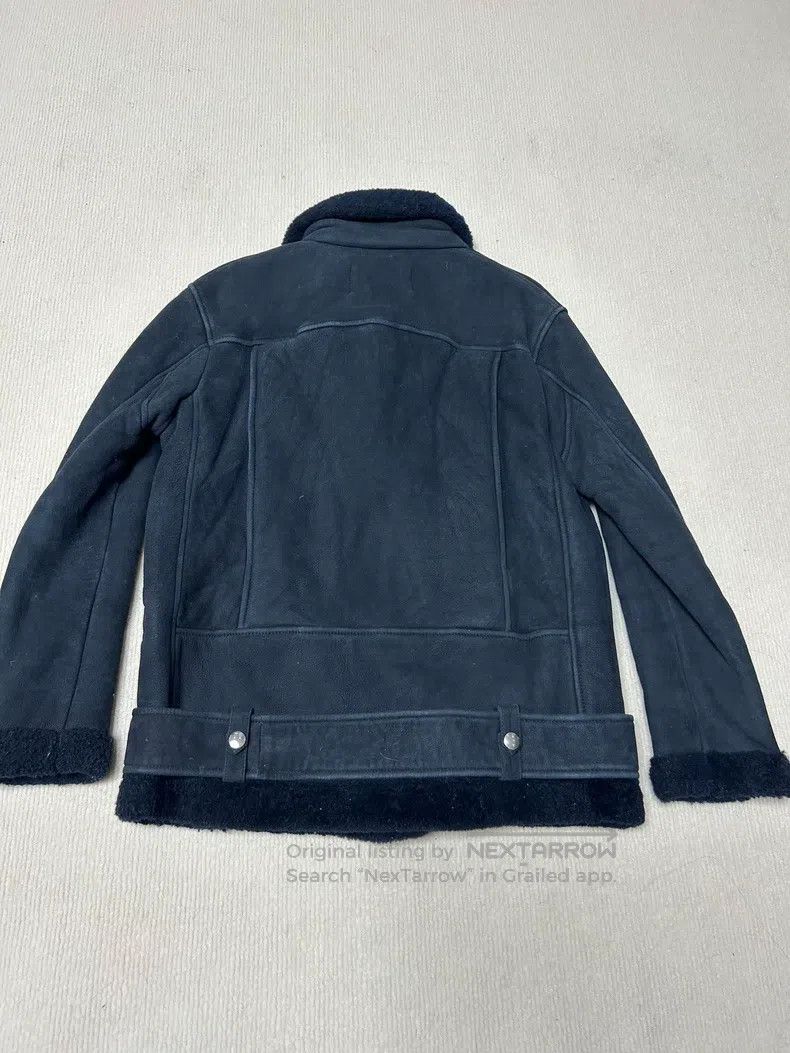 Acne Studios Acne Studios Women's Fur and Leather One-piece Jacket, Blu Size 4XL / US 24-26 - 2 Thumbnail