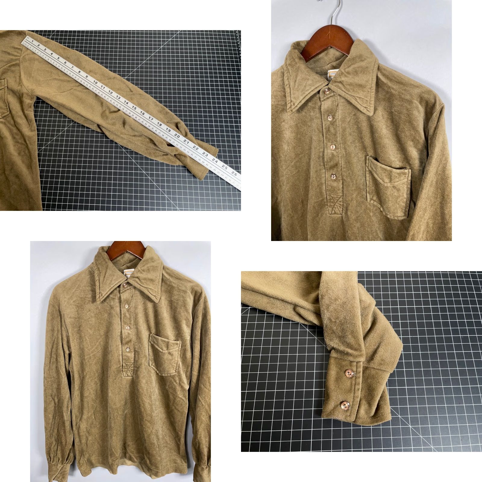 Vintage VINTAGE Drummond Men's Polo Shirt Long Sleeve Adult Large Brown Green 80s Retro Mod Casual Size US L / EU 52-54 / 3 - 8 Thumbnail