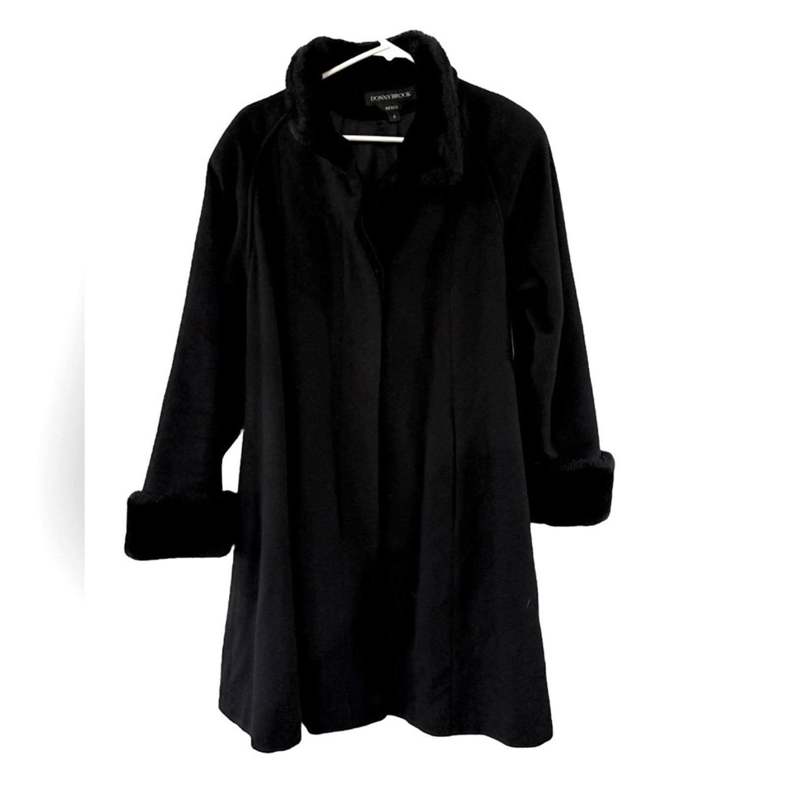 Vintage Vintage Donnybrook Black Faux Fur Trimmed Coat 6 Size M / US 6-8 / IT 42-44 - 1 Thumbnail