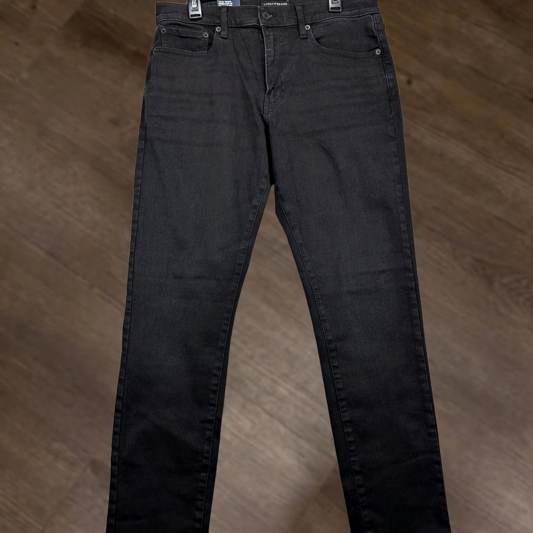 Lucky Brand Lucky Brand 412 Mens Slim Jeans 32X32 Black Distressed Mid Rise Jeans Slim Fit Mens 32 Inseam 32 Mock Tag NEW Size US 32 / EU 48 - 1 Thumbnail