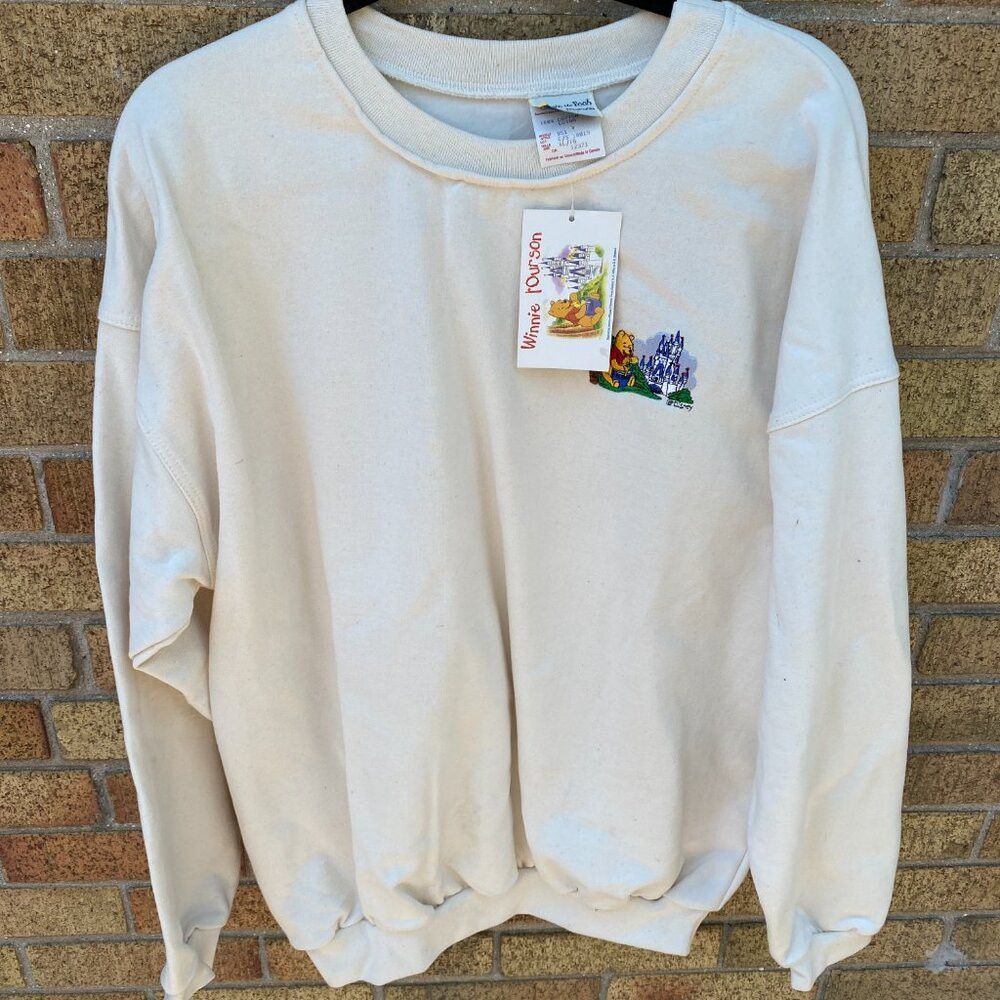 Disney BNWT Vintage 1991 Disney Winnie The Pooh Embroidered Crewne Size US XL / EU 56 / 4 - 4 Thumbnail