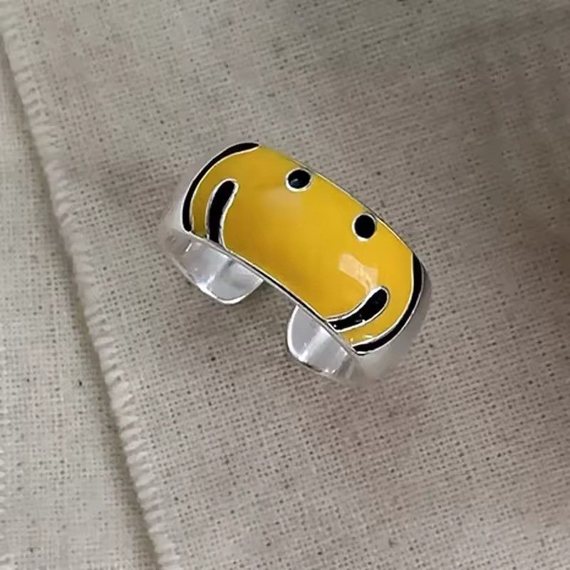 Jewelry × Vintage Smile Yellow Face Adjustable Ring Size ONE SIZE - 3 Thumbnail