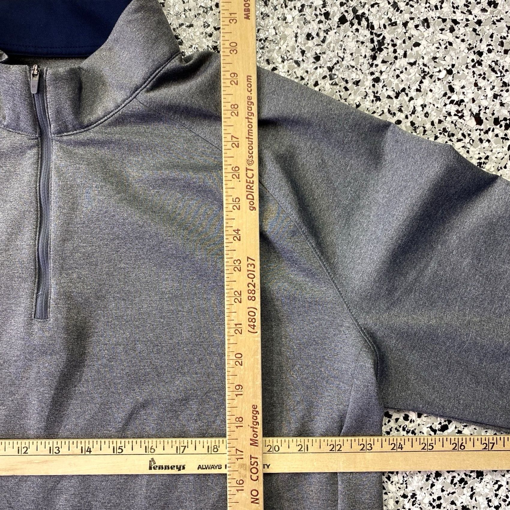 Mizzen+Main Mizzen Main Pullover Shirt Mens XL Grey 1/4 Zip Long Sleeve Mock Neck Size US XL / EU 56 / 4 - 2 Thumbnail
