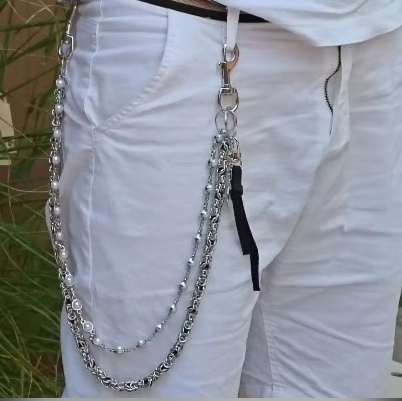 Jewelry 2 Layer Natural Echo Pearled Wallet Chain Size ONE SIZE - 2 Thumbnail