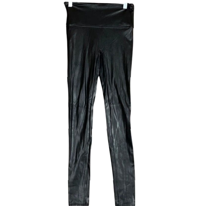 Spanx Spanx Womens Pants Black Faux Leather Pull On Skinny Leggings Stretch Small Size 28" / US 6 / IT 42 - 2 Thumbnail