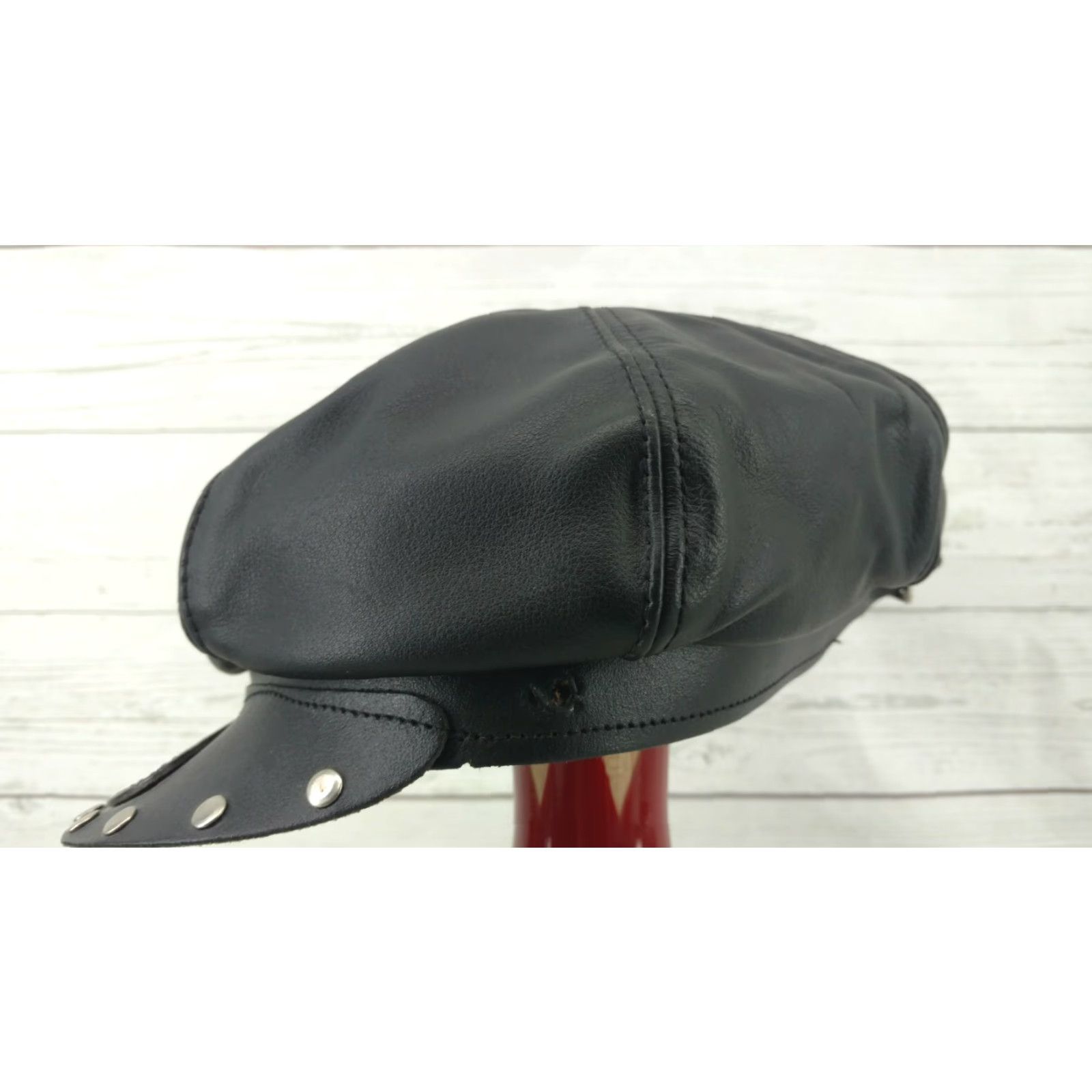 Vintage VINTAGE Easyriders Leather Newboy Cabbie Motorcycle Hat Cap USA Mens Adjustable Black 80s 90s Size ONE SIZE - 6 Thumbnail