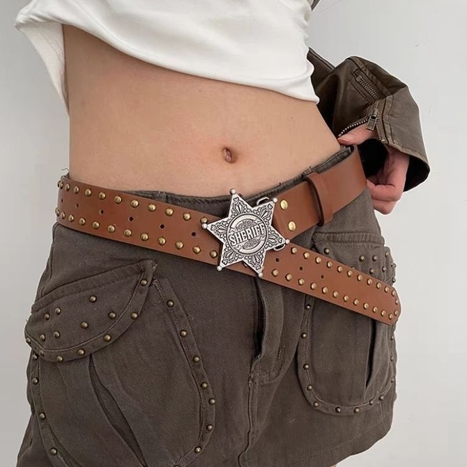 Designer Vintage Vintage Belt Riveted Belts Menswear Accessories Size ONE SIZE - 3 Thumbnail