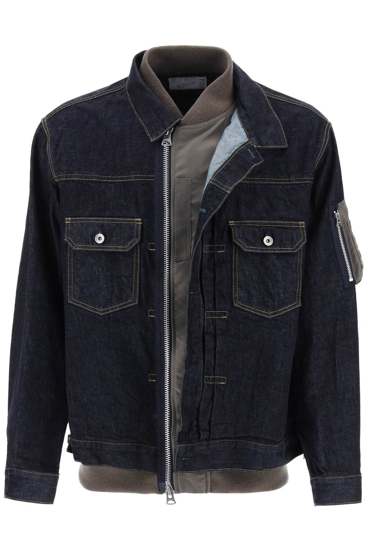 image of Sacai Denim Blouson in Blue, Men's (Size Small)