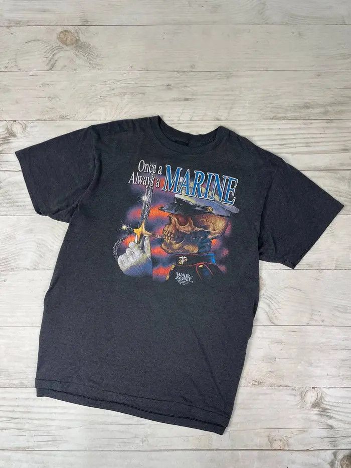 Harley Davidson Harley Davidson 1991 3D Emblem Once A Always A Marine TEE Size US XL / EU 56 / 4 - 1 Thumbnail