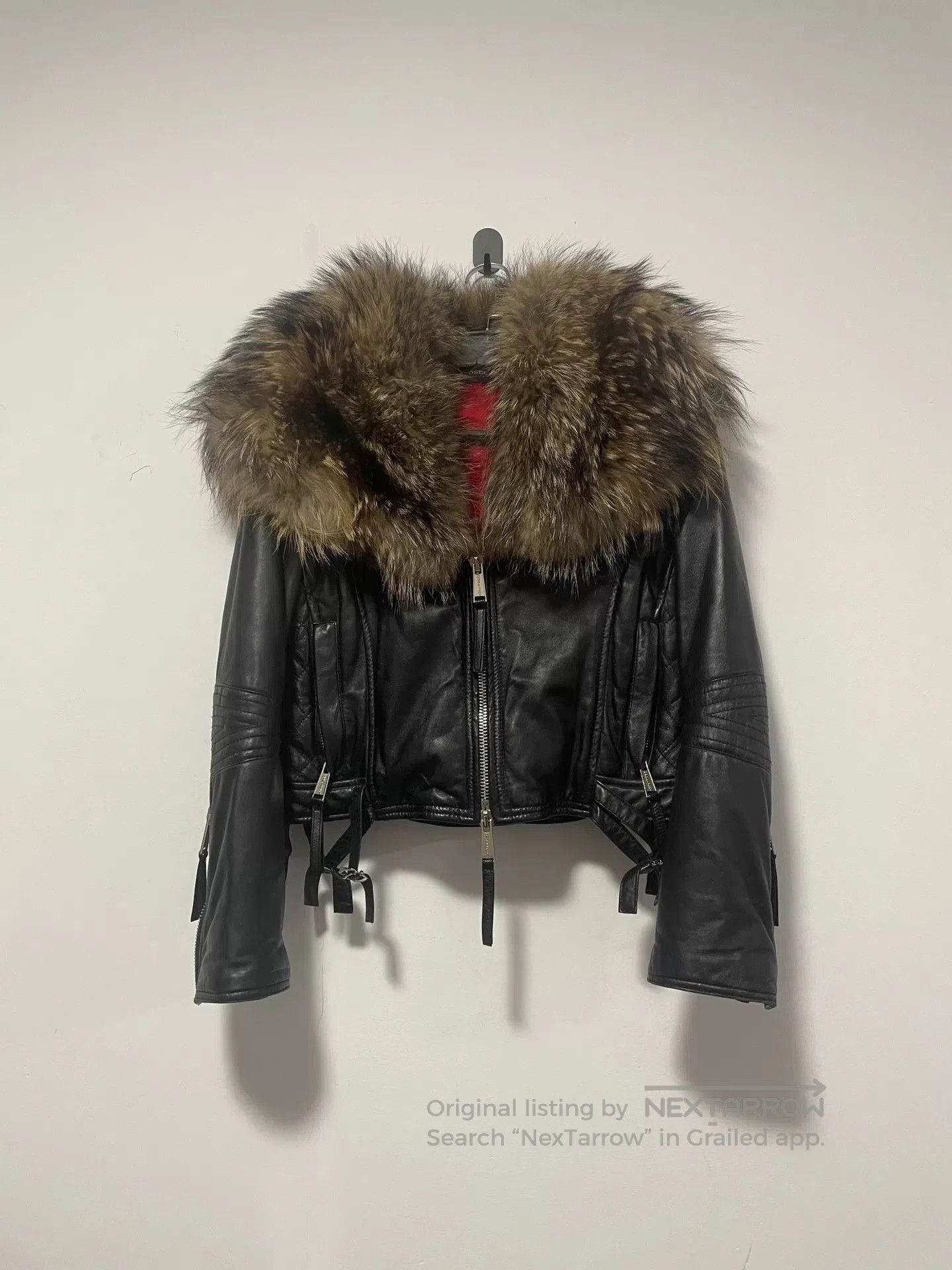 Dsquared2 Dsquared2 Oversized Collar Leather Jacket. Size L / US 10 / IT 46 - 1 Thumbnail