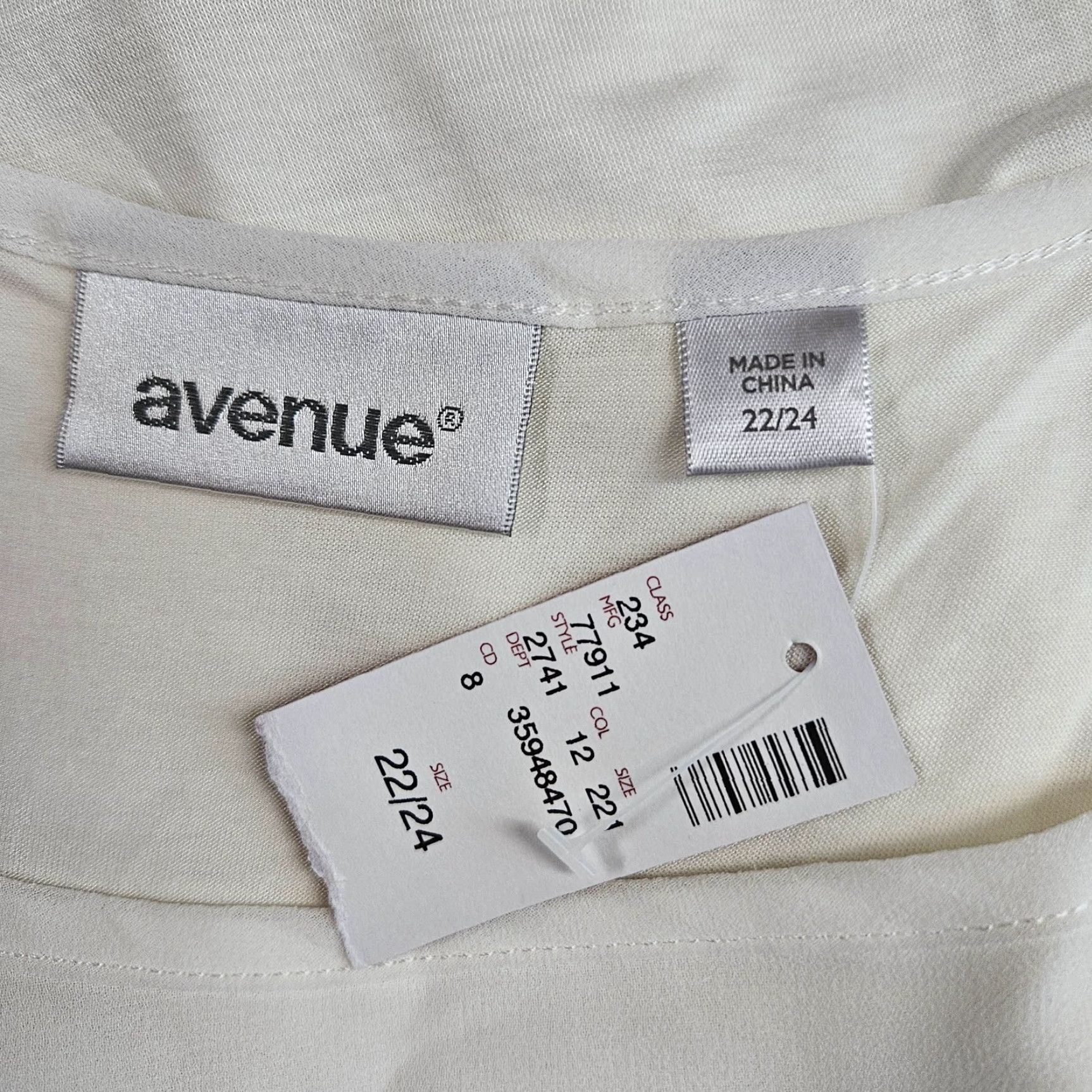 Avenue Avenue Top Womens Sz 22/24 White Sleeveless Layered Sequins Size 3XL / US 20-22 - 6 Thumbnail