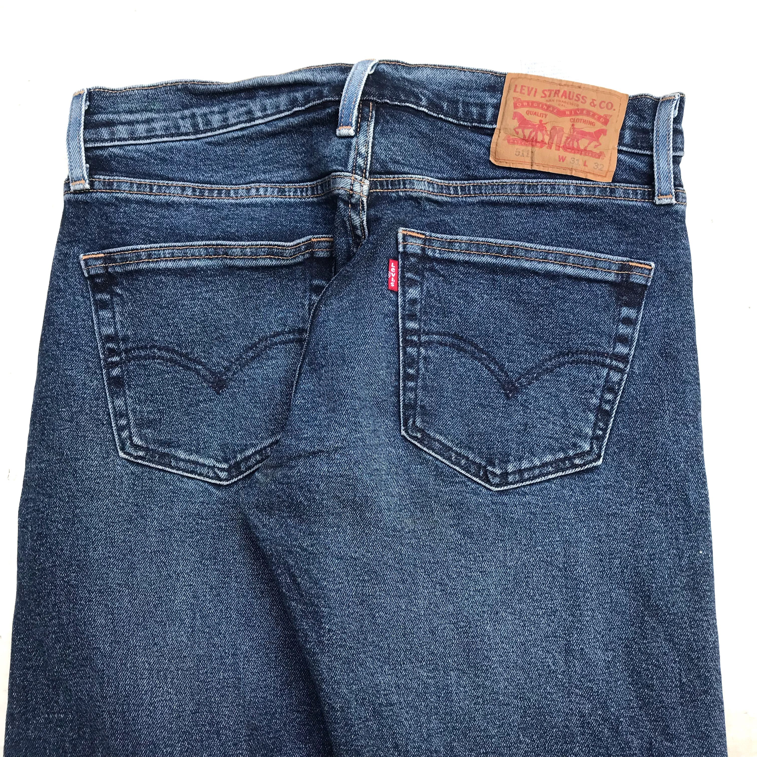 Levi's Levis 511 indigo blue denim jeans pants blue indigo Size US 31 - 3 Thumbnail