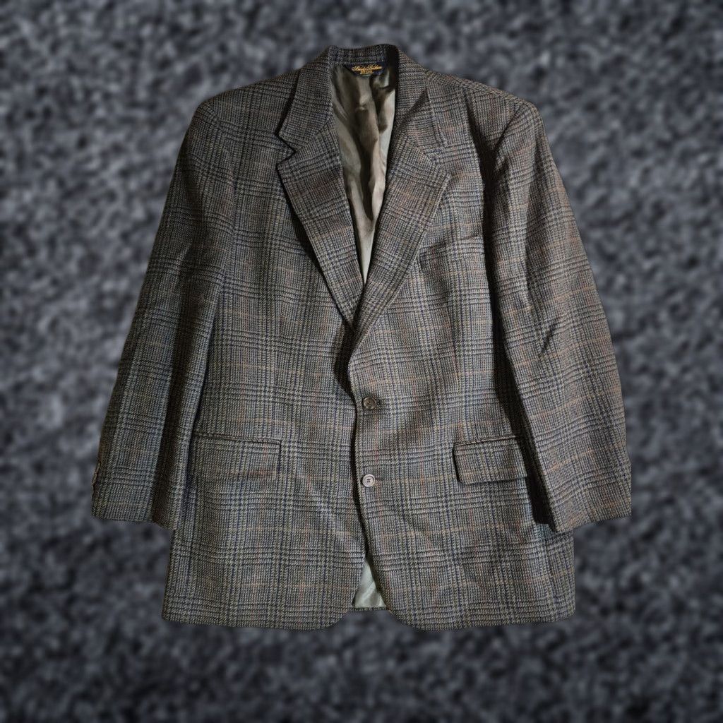 Brooks Brothers VINTAGE Brooks Brothers Blazer 100% Wool Glen Plaid Heavy Weight Regular Fit Mens Sz 42R Jacket Size 42R - 1 Thumbnail